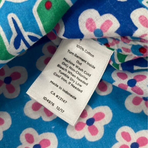 Talbots Women's Patchwork Tulip Print Button-Up Shirt M 100% Cotton Long Sleeve - Picture 5 of 6